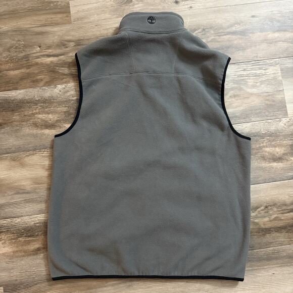 Timberland Vest Men’s Large Gray Fleece Full Zip Stand Collar Chest Zip Pocket - Picture 5 of 5